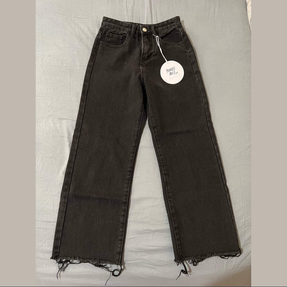 Ruby Cropped Jean Black Denim - Princess Polly